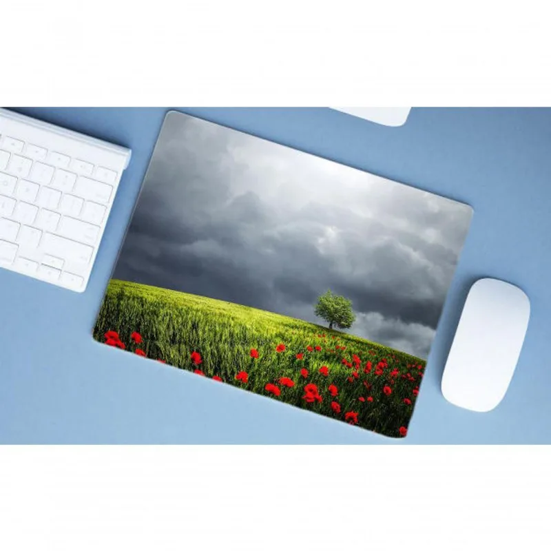 Mouse Pad Grande Campo Flores Nublado - DELUZZ