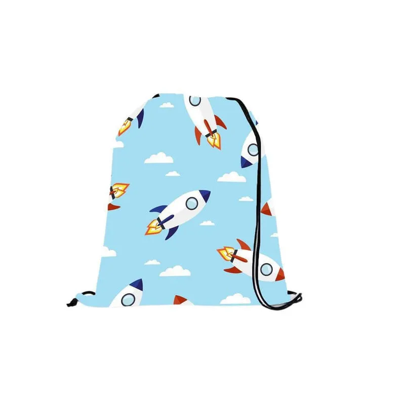 Mochila Saco Personalizada Infantil Meninos Foguetes