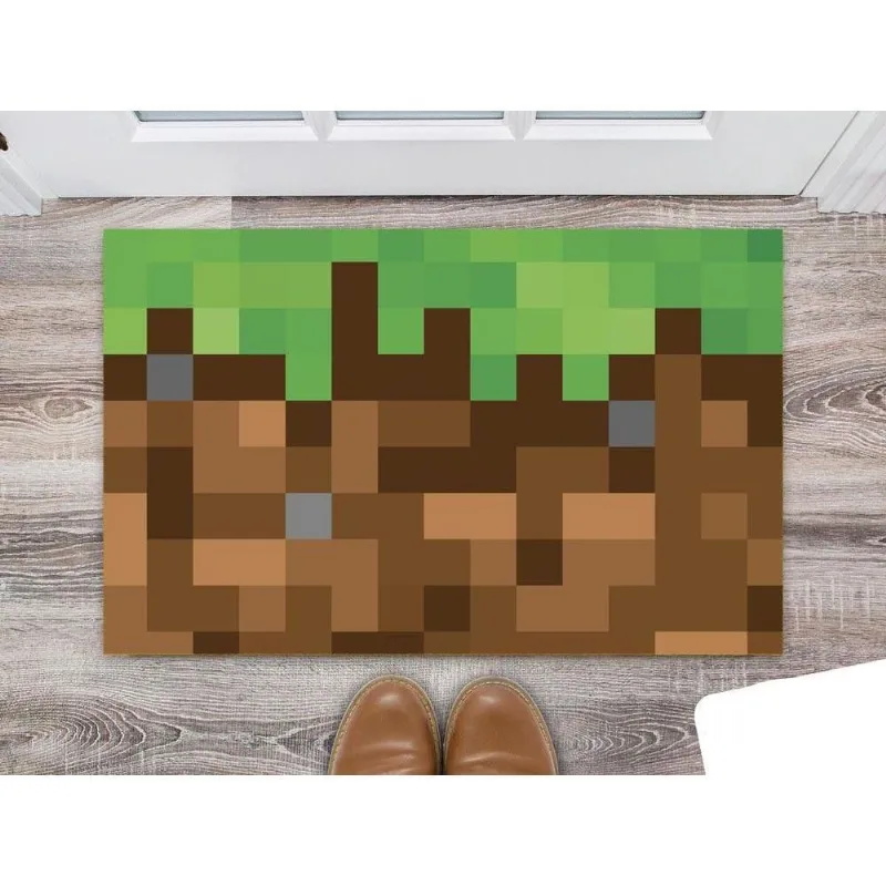 Tapete Capacho Decorativo Entrada Porta Sala Minecraft - DELUZZ