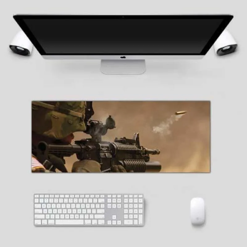 Mouse Pad Grande Gamer Speed Fuzileiro de Guerra - DELUZZ