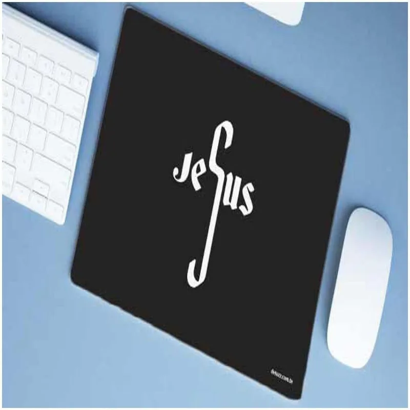 Mouse Pad Emborrachado Personalizado Grande Jesus Letras - DELUZZ