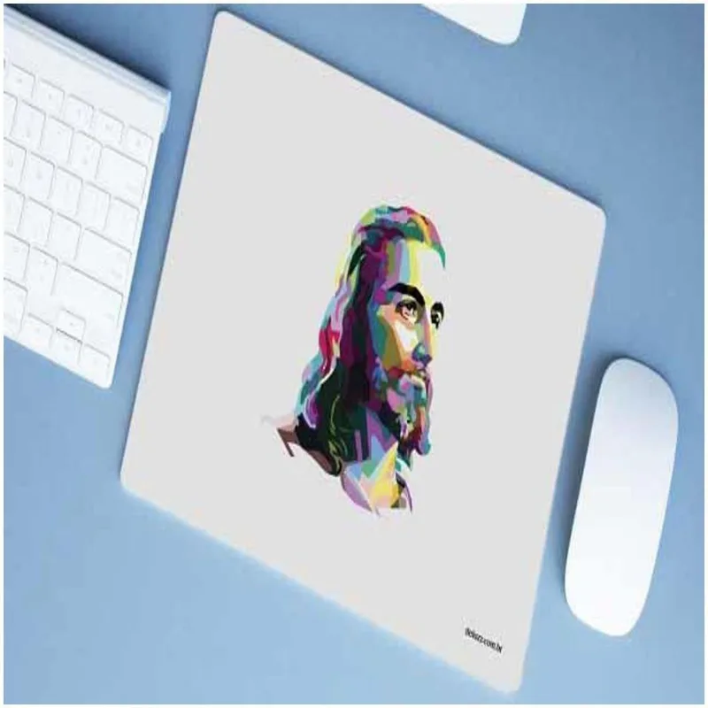 Mouse Pad Emborrachado Personalizado Grande Jesus Pop Art - DELUZZ