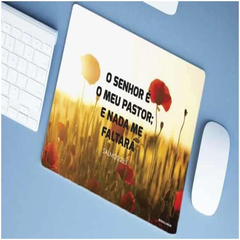 Mouse Pad Emborrachado Personalizado Grande O Senhor é Meu Pastor - DELUZZ