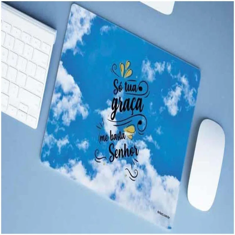 Mouse Pad Emborrachado Personalizado Grande Só Tua Graça - DELUZZ