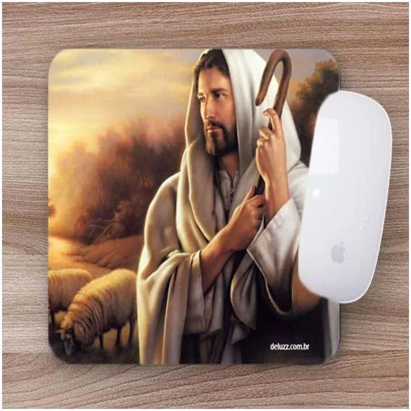 Mouse Pad Emborrachado Personalizado Jesus Bom Pastor - DELUZZ