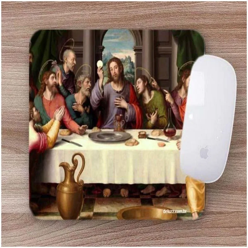 Mouse Pad Emborrachado Personalizado Santa Ceia - DELUZZ