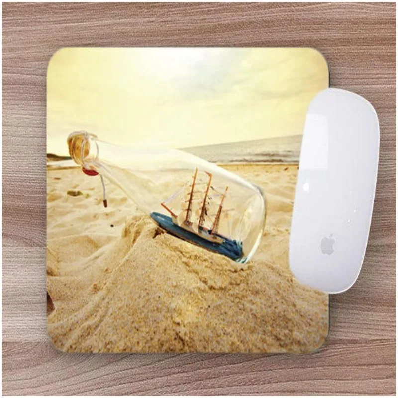 Mouse Pad Emborrachado Personalizado Navio Na Garrafa - DELUZZ