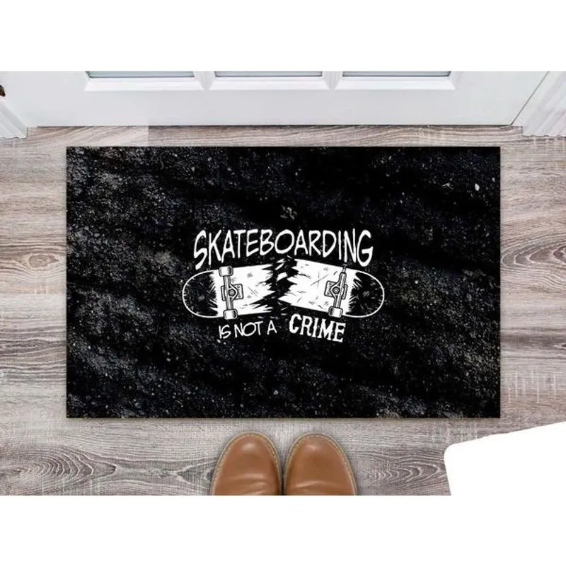 Tapete Capacho Personalizado Divertido Skate Is Not a Crime