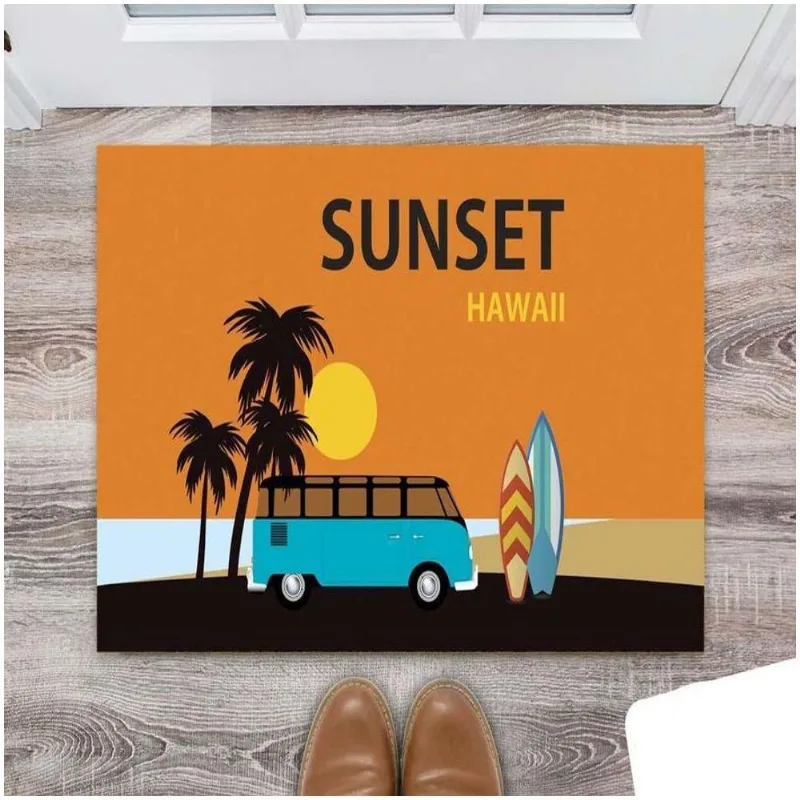 Tapete Capacho Personalizado Divertido Surf Sunset - DELUZZ