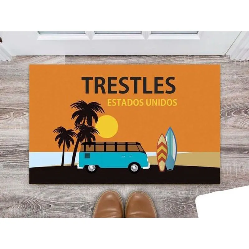 Tapete Capacho Personalizado Divertido Surf Trestles