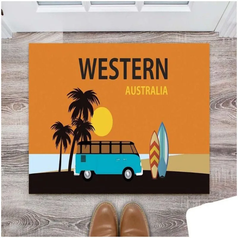 Tapete Capacho Personalizado Divertido Surf Western - DELUZZ