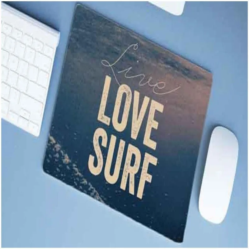 Mouse Pad Emborrachado Personalizado Grande Surf Live Love Surf - DELUZZ