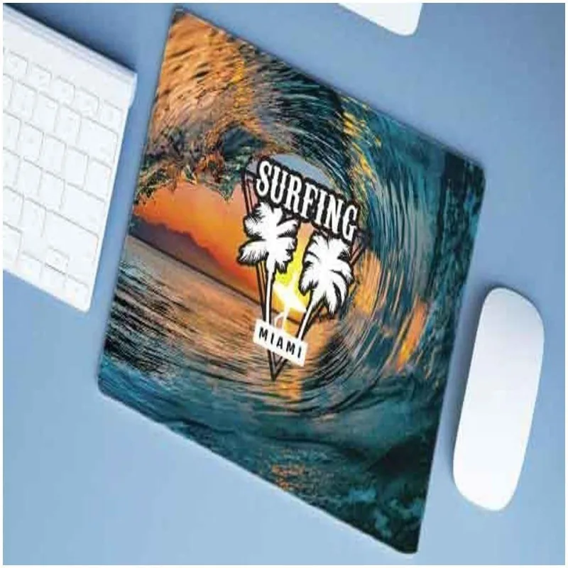 Mouse Pad Emborrachado Personalizado Grande Surf Onda Miami - DELUZZ