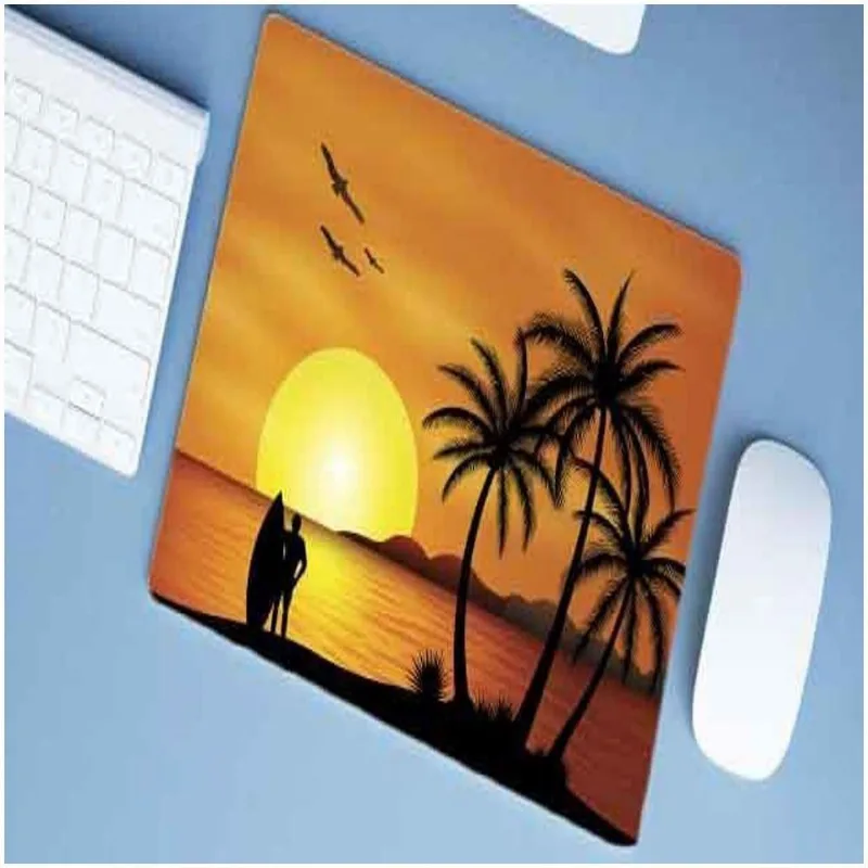 Mouse Pad Emborrachado Personalizado Grande Surf Pôr Do Sol - DELUZZ