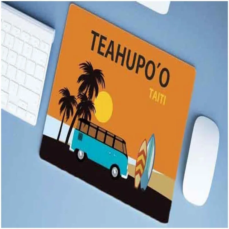 Mouse Pad Emborrachado Personalizado Grande Surf Teahupoo - DELUZZ
