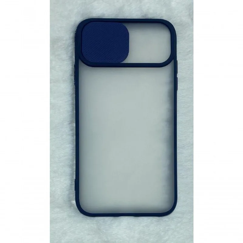 Capinha Silicone Protege Câmera Compativel Iphone 11 6.1 Translúcida Cor Azul Marinho - DELUZZ