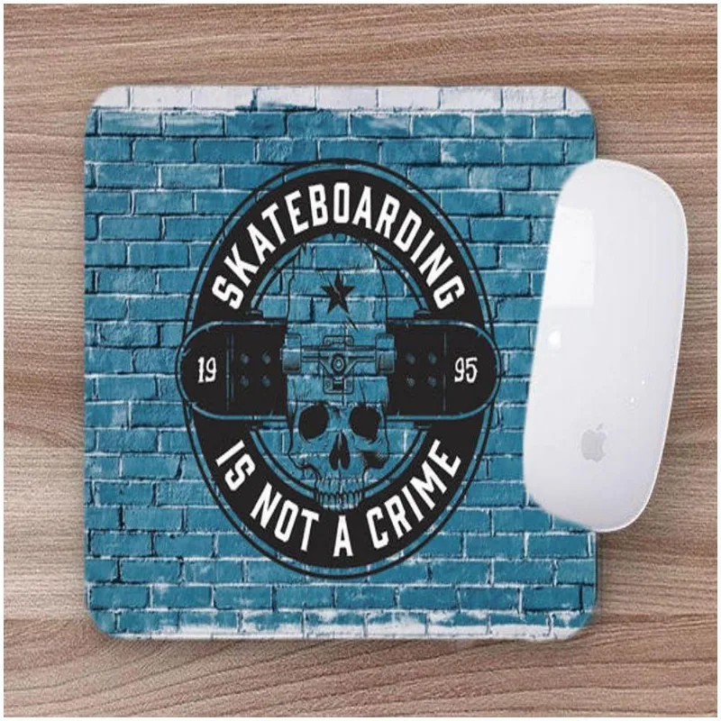 Mouse Pad Emborrachado Personalizado Skate Caveira Skateboarding - DELUZZ