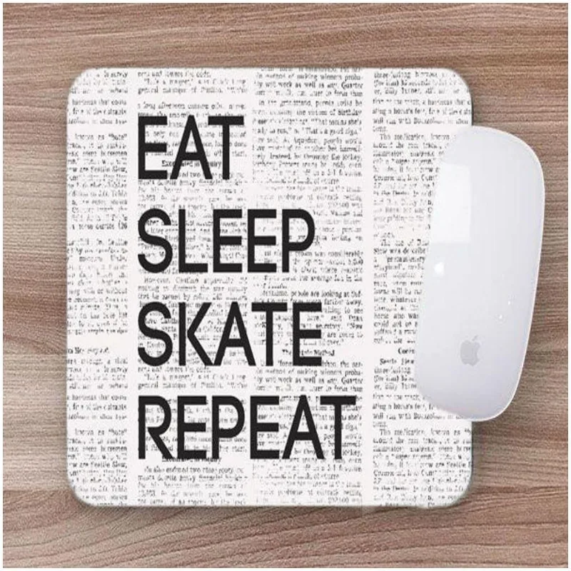 Mouse Pad Emborrachado Personalizado Skate Eat Sleep Skate Repeat - DELUZZ