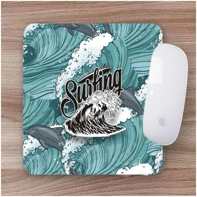 Mouse Pad Emborrachado Personalizado Surf Surfing Golfinhos - DELUZZ