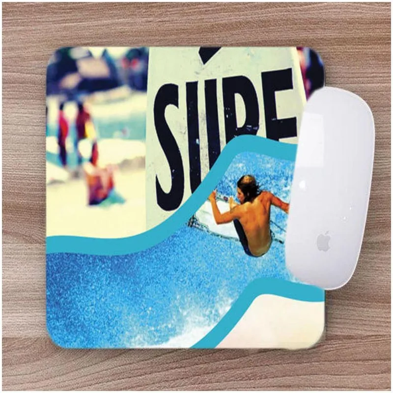 Mouse Pad Emborrachado Personalizado Surf Surfista Montagem - DELUZZ