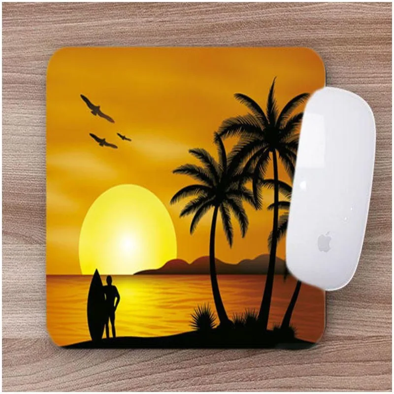 Mouse Pad Emborrachado Personalizado Surf Pôr Do Sol - DELUZZ