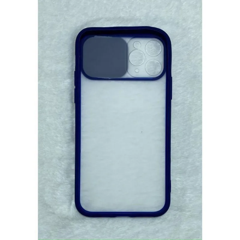Capinha Silicone Protege Câmera Compativel Iphone 11 Pro 5.8 Translúcida Cor Azul Marinho