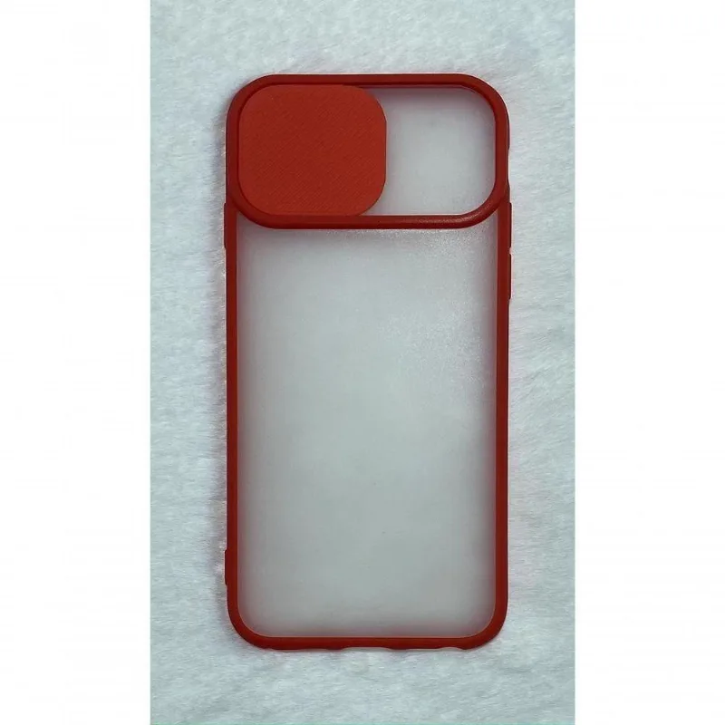 Capinha Silicone Protege Câmera Compativel Iphone 7 4.7 Translúcida Cor Vermelho - DELUZZ