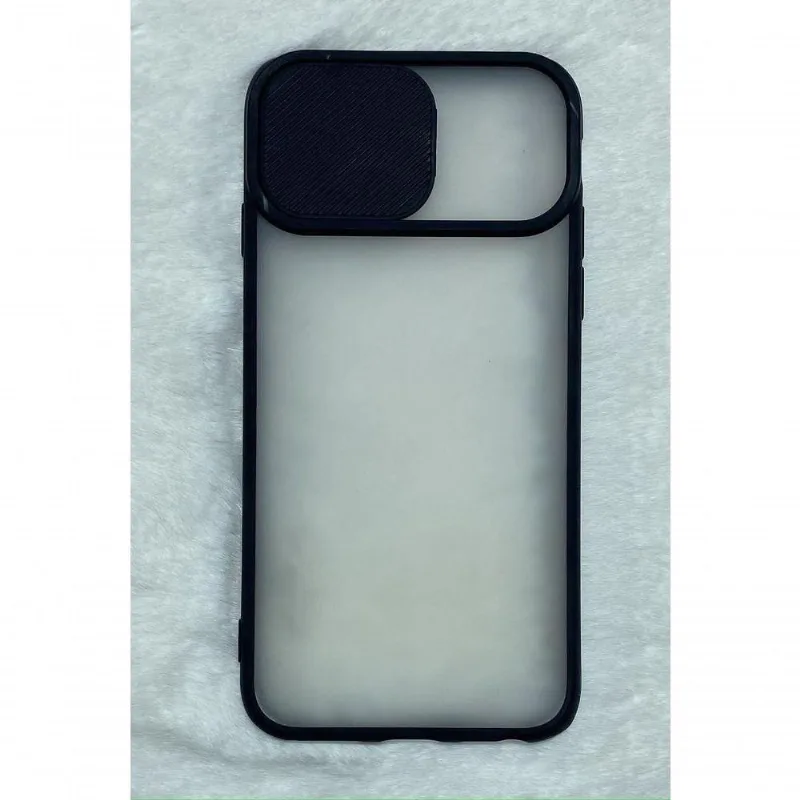Capinha Silicone Protege Câmera Compativel Iphone 7 4.7 Translúcida Cor Preto - DELUZZ