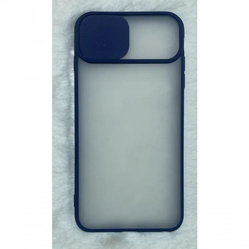 Capinha Silicone Protege Câmera Comptivel Iphone 7 Plus 5.5 Translucida Cor Azul Marinho - DELUZZ