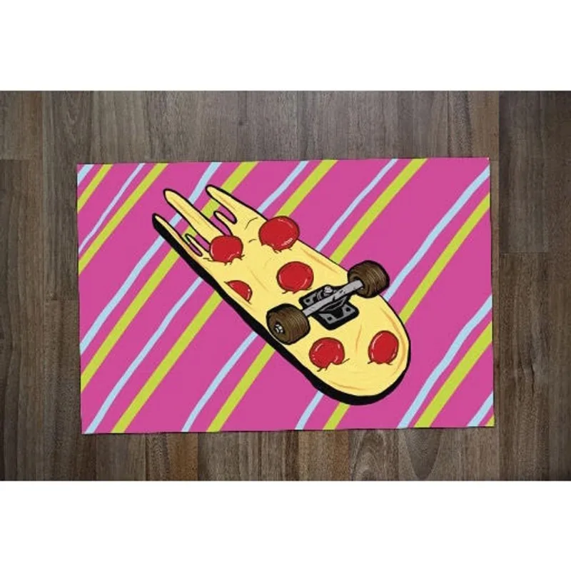 Jogo Americano Retangular Neoprene Skate Pizza - DELUZZ
