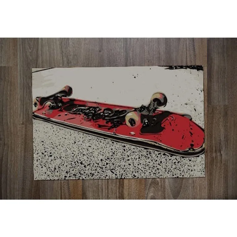 Jogo Americano Retangular Neoprene Skate Vermelho - DELUZZ