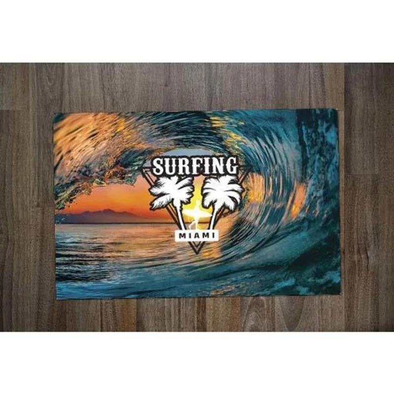 Jogo Americano Retangular Neoprene Surf Onda Miami