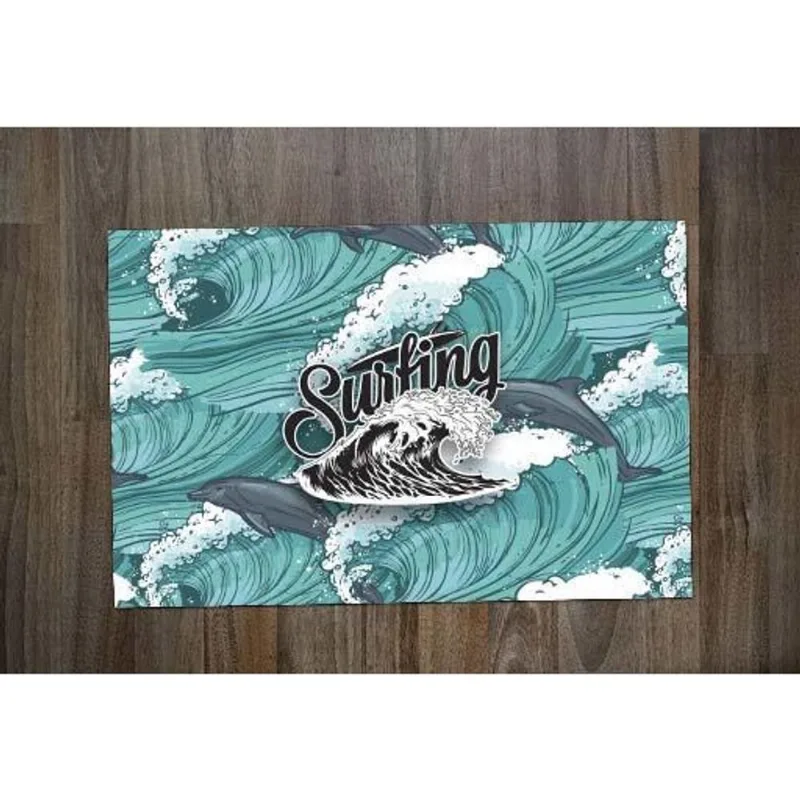 Jogo Americano Retangular Neoprene Surf Surfing Golfinhos