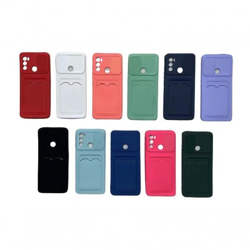 Case Capinha Silicone Motorola G60 6.8 Porta Cartão Coral