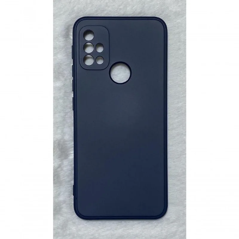 Capinha Silicone Cover Compativel Motorola Moto G10 G30 6.5 Cor Azul Escuro - DELUZZ
