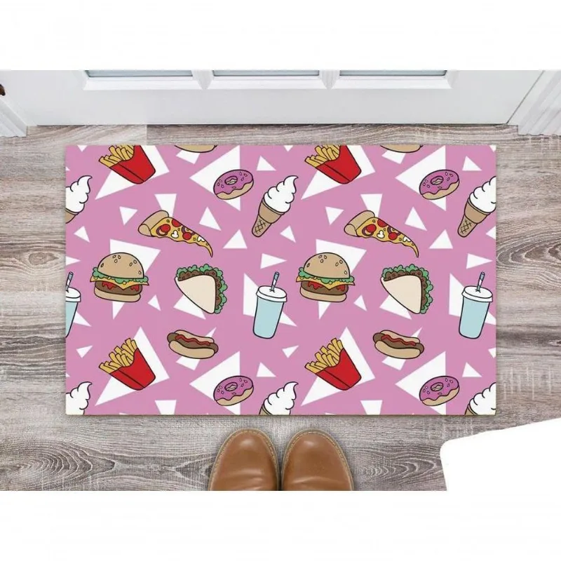 Tapete Capacho Personalizado Divertido Fast Food - DELUZZ