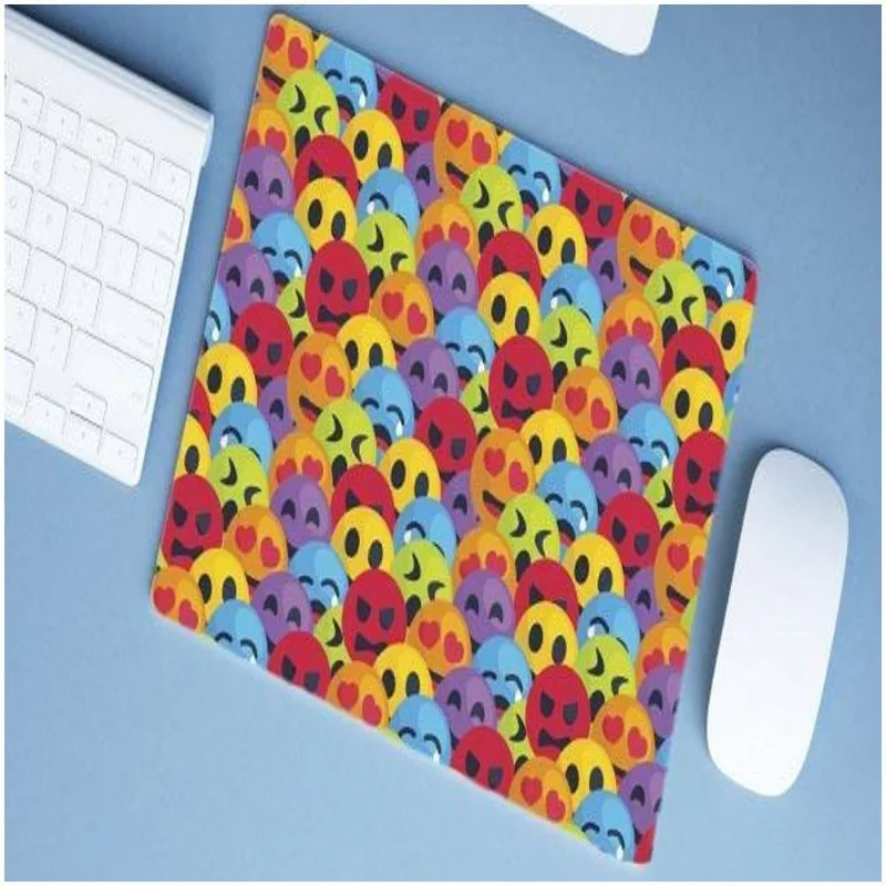 Mouse Pad Emborrachado Personalizado Grande Emojis - DELUZZ