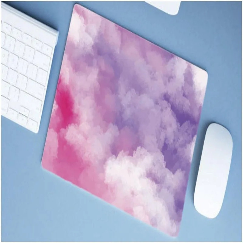 Mouse Pad Emborrachado Personalizado Grande Céu Rosa - DELUZZ