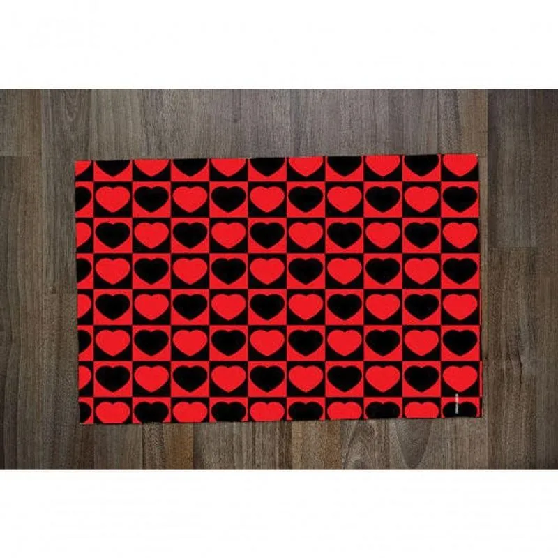 Jogo Americano 2 Unidades Retangular Neoprene Corações