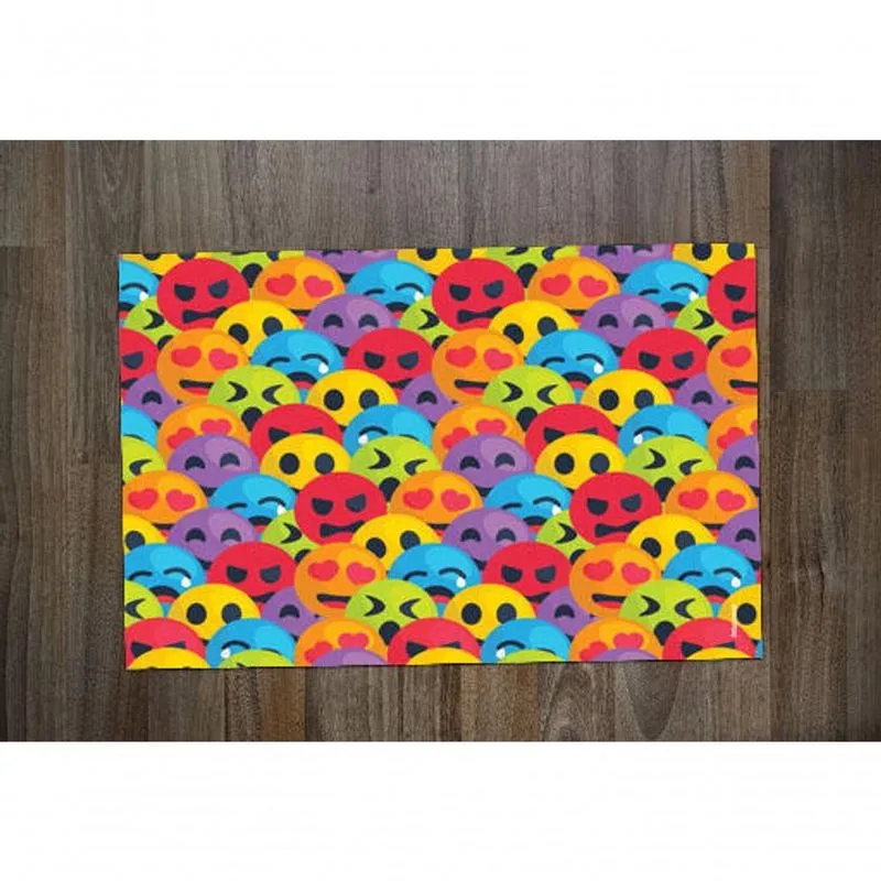 Jogo Americano 2 Unidades Retangular Neoprene Emojis