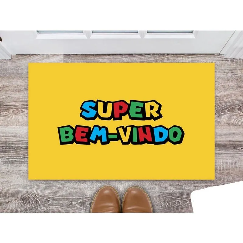 Tapete Capacho Personalizado Divertido Super Bem Vindo