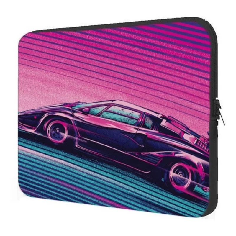 Capa Case Notebook 14 Personalizado Carro Tunado Tunnig Rosa e Azul