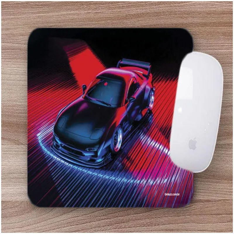 Mouse Pad Emborrachado Tunnig Estampas Neon Vermelho - DELUZZ
