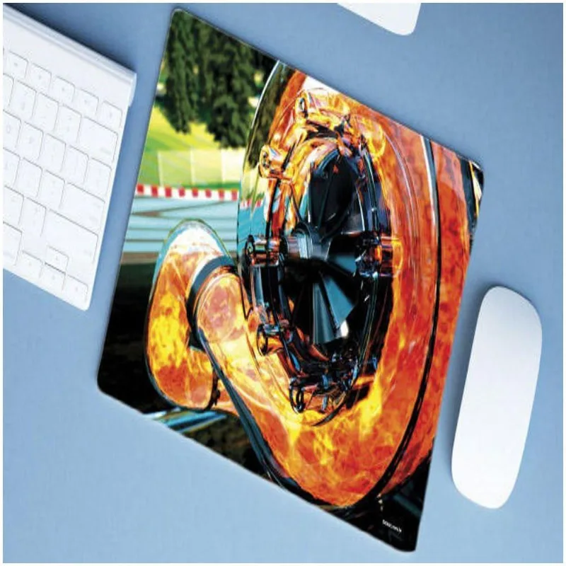 Mouse Pad Emborrachado Personalizado Grande Carro Tunado Tunnig Turbo Pegando Fogo - DELUZZ
