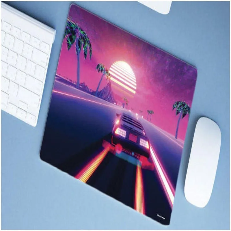 Mouse Pad Emborrachado Personalizado Grande Carro Tunado Tunnig Na Praia Pôr De Sol - DELUZZ