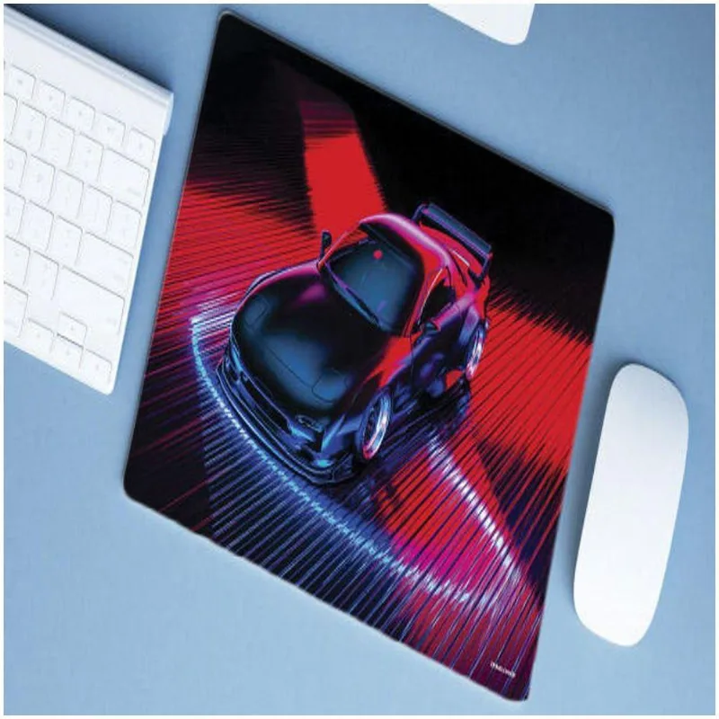 Mouse Pad Emborrachado Personalizado Grande Carro Tunado Tunnig Neon Vermelho - DELUZZ
