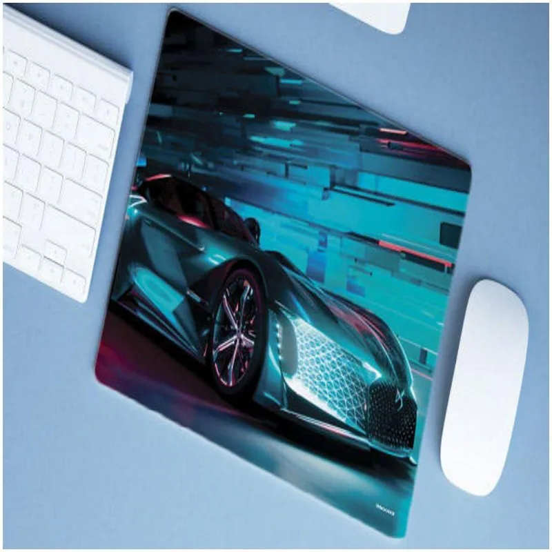 Mouse Pad Emborrachado Personalizado Grande Carro Tunado Tunnig Neon Azul - DELUZZ