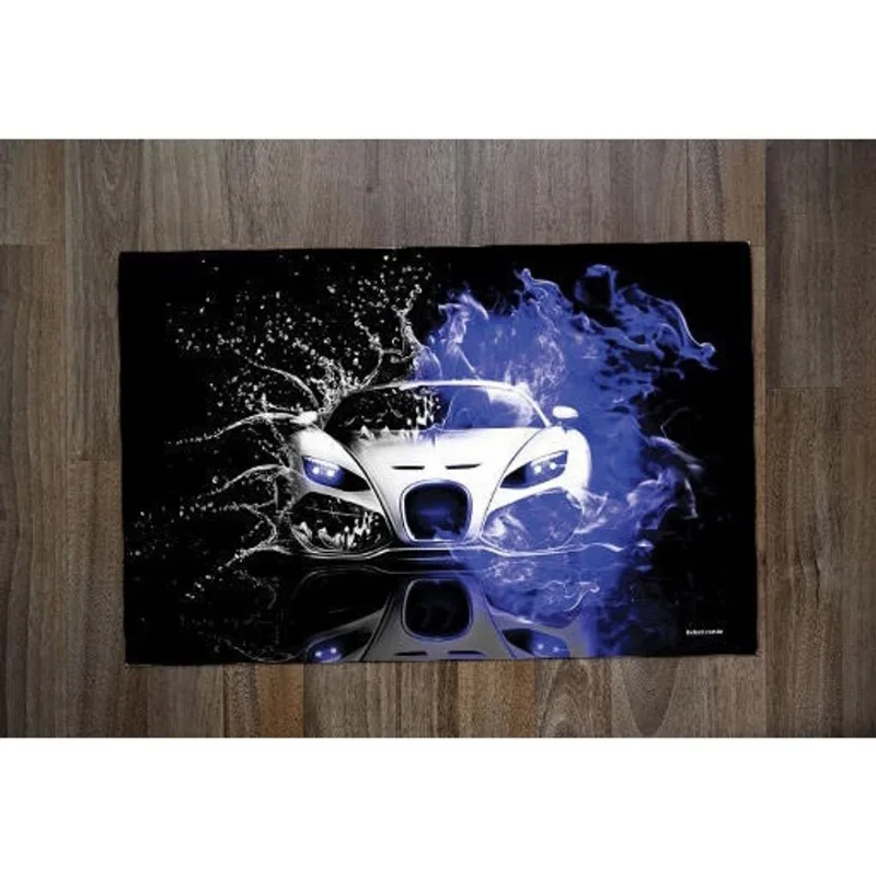 Jogo Americano Retangular Neoprene Personalizado Carro Tunado Tunnig Água e Fogo - DELUZZ