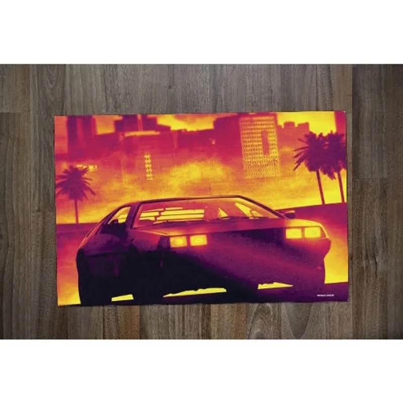 Jogo Americano Retangular Neoprene Personalizado Carro Tunado Tunnig No Entardecer