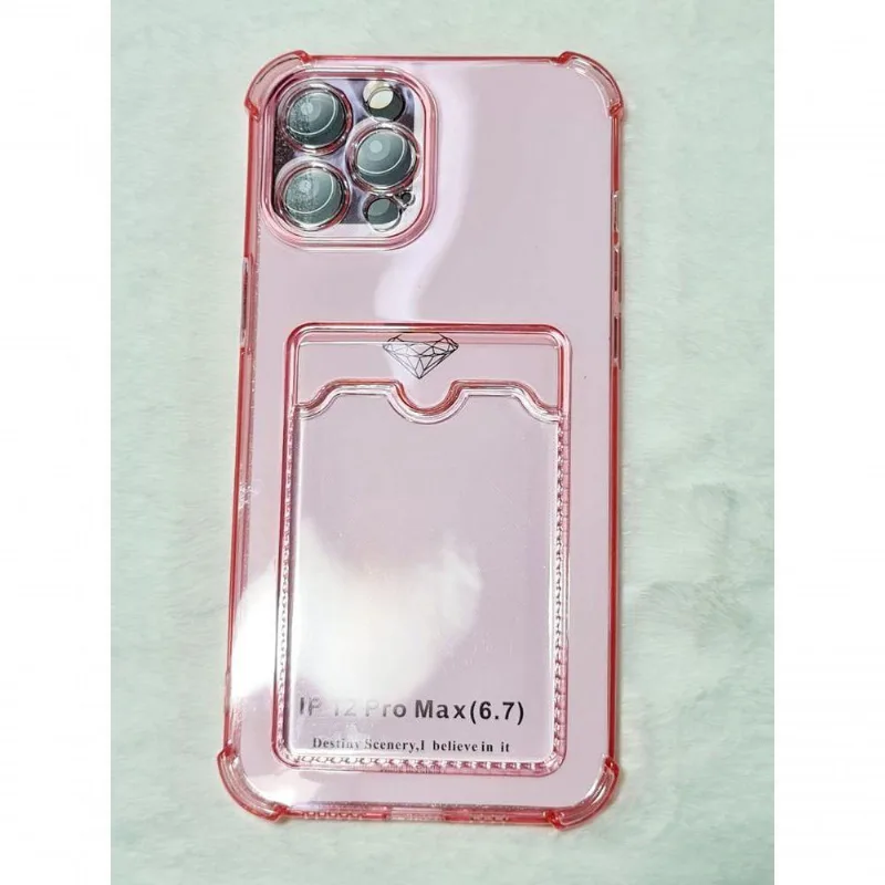Capinha Iphone 12 Pro Max 6.7 Translucida Cores Rosa